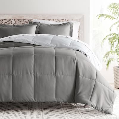 7pc Solid Reversible Comforter Bundle