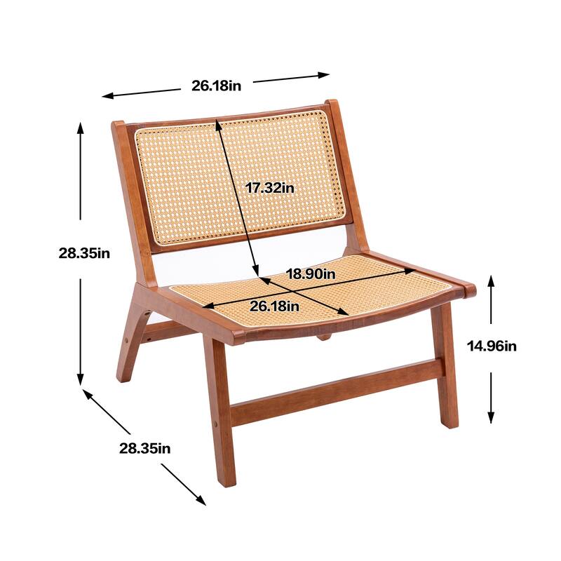 Wooden Living Room Lounge Chair With White Wool Carpet