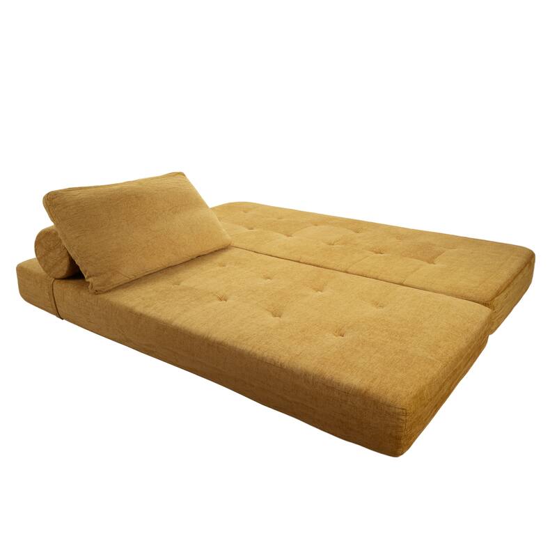 Art Leon Tufted Convertible Queen Size Chaise Lounge