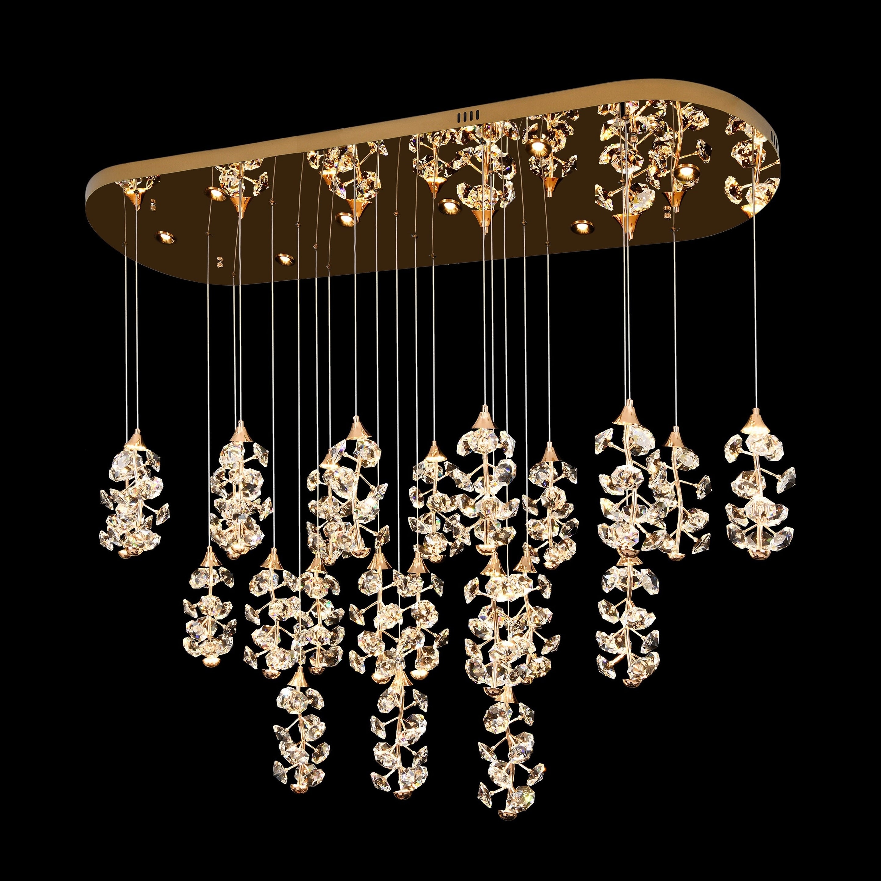 Cascading Crystal LED Linear Chandelier