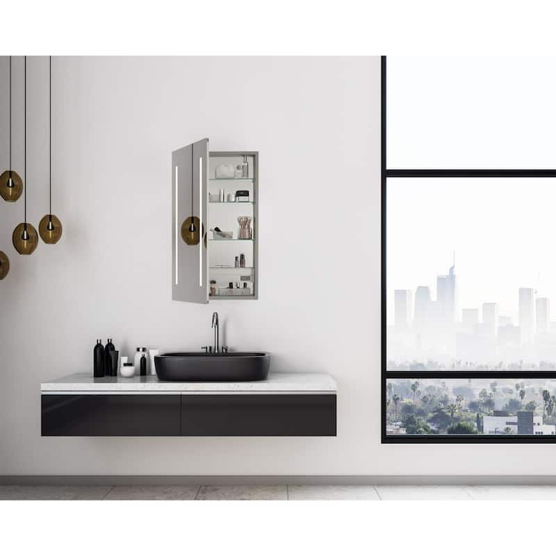 Robern 24 x 40 Inch Vitality Lighted Medicine Cabinet - Left Hinge