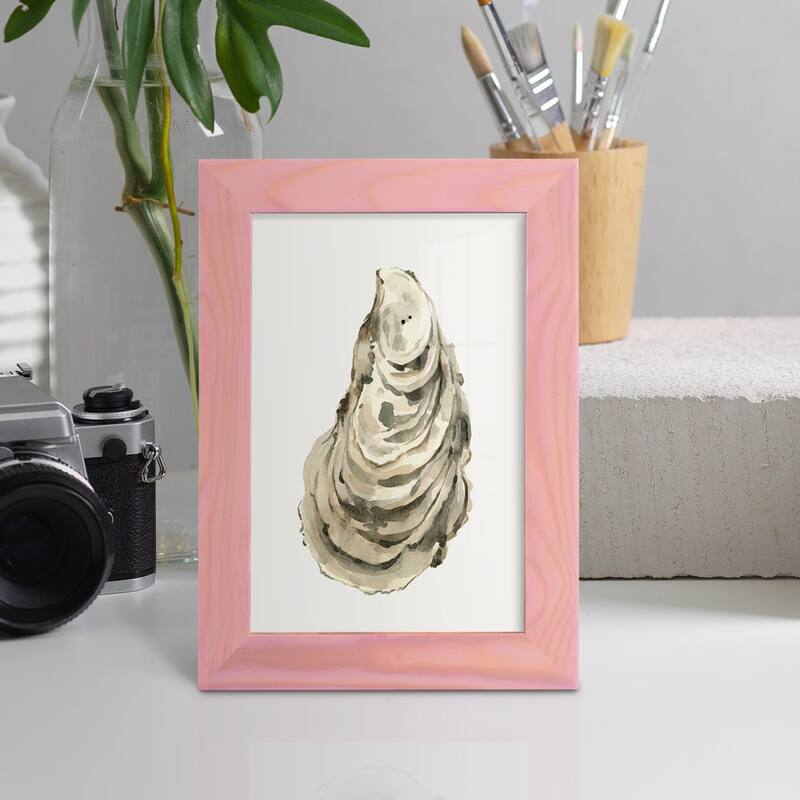 Neutral Oyster Study I -Framed Print w/glass-Cherry Red