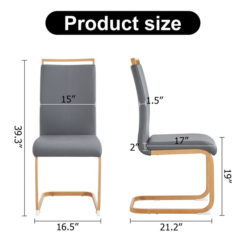 Modern Dining Chair Set of 4, High Back Upholstered Side Chair with C-Shaped Tube Metal Legs Office Chair, Club Guest Chair