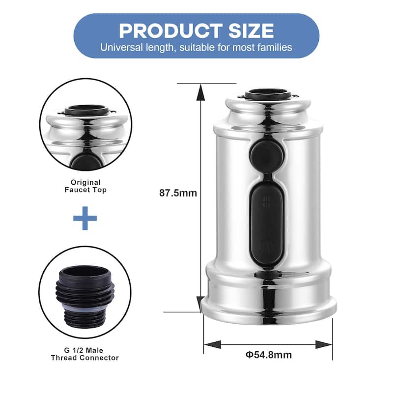 WOWOW Pull Down Kitchen Faucet Spray Head with 9 Adapters Kit