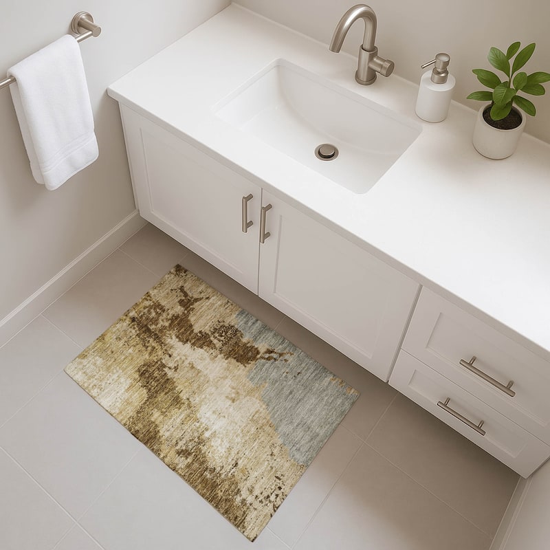 Premium Washable Super Soft Modern Abstract Mayfield Rug - Brown - 1'8" x 2'6"