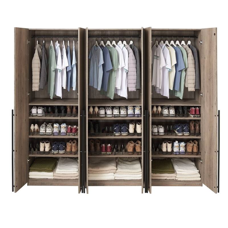 Manhattan Comfort Lee Modern 3.0 Freestanding Wardrobe Closet Armoire Set of 3