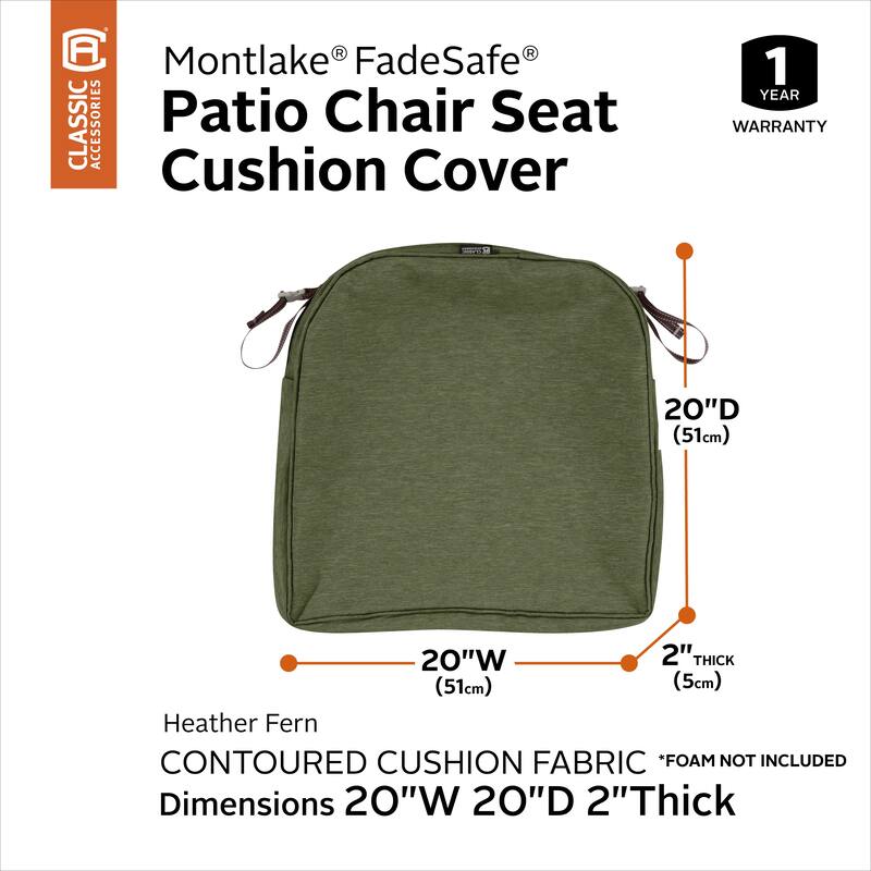 Classic Accessories Montlake Water-Resistant Patio Seat Cushion Slip Cover
