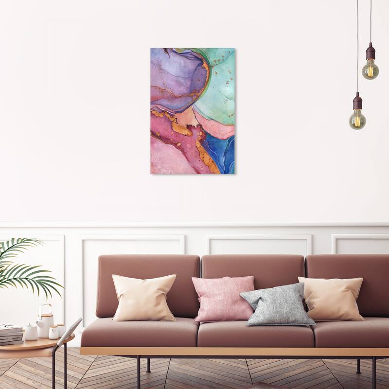 Wynwood Studio Canvas Abstract A fresh start II Purple and Dark Red Modern & Contemporary Wall Art Canvas Print - 30 x 20