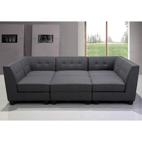 Best Master Furniture 6-piece Grey Modular Sectional Sofa