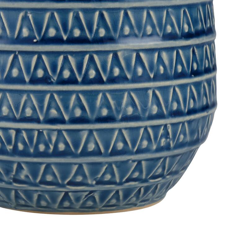 Elk Home Camden Navy Earthenware 5.5 Inch Wide Vase