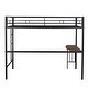 preview thumbnail 8 of 13, Minimally Designed Twin Size Metal Loft Bed Kids Bed with Studying Desk,Ladder and Guardrails