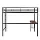 preview thumbnail 8 of 13, Twin Loft Bed with Built-in Desk and Guardrails, Black