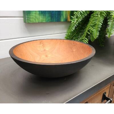 Handmade Ebonized Solid 15 inch Cherry Bowl