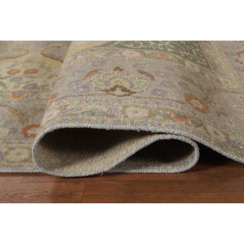 Tabriz Persian Vintage Area Rug Handmade Wool Carpet - 9'6" x 12'7"