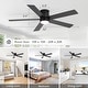 preview thumbnail 22 of 36, 42"/52" Modern Black Flush Mount Ceiling Fan with LED Light and Remote
