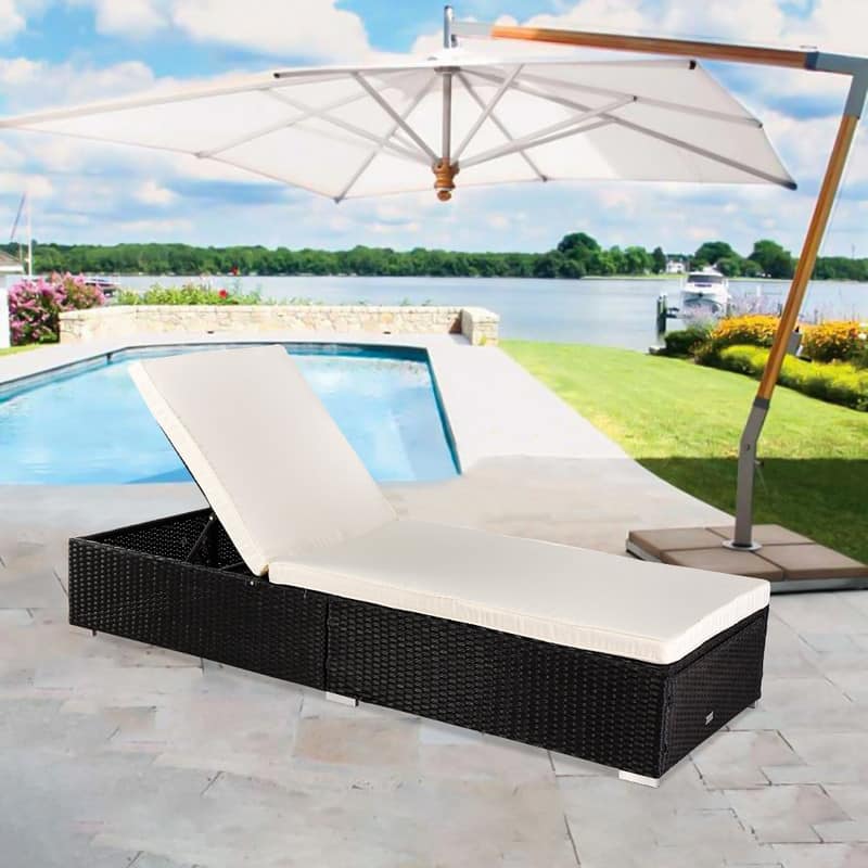 Patio Leisure Rattan Furniture Pool Bed / Chaise (Single Sheet)
