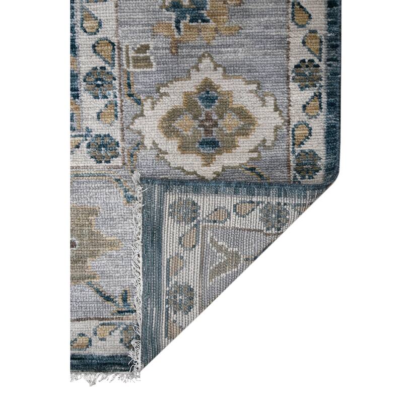 Brylynn Spalding Blue Hand-Knotted Wool Area Rug