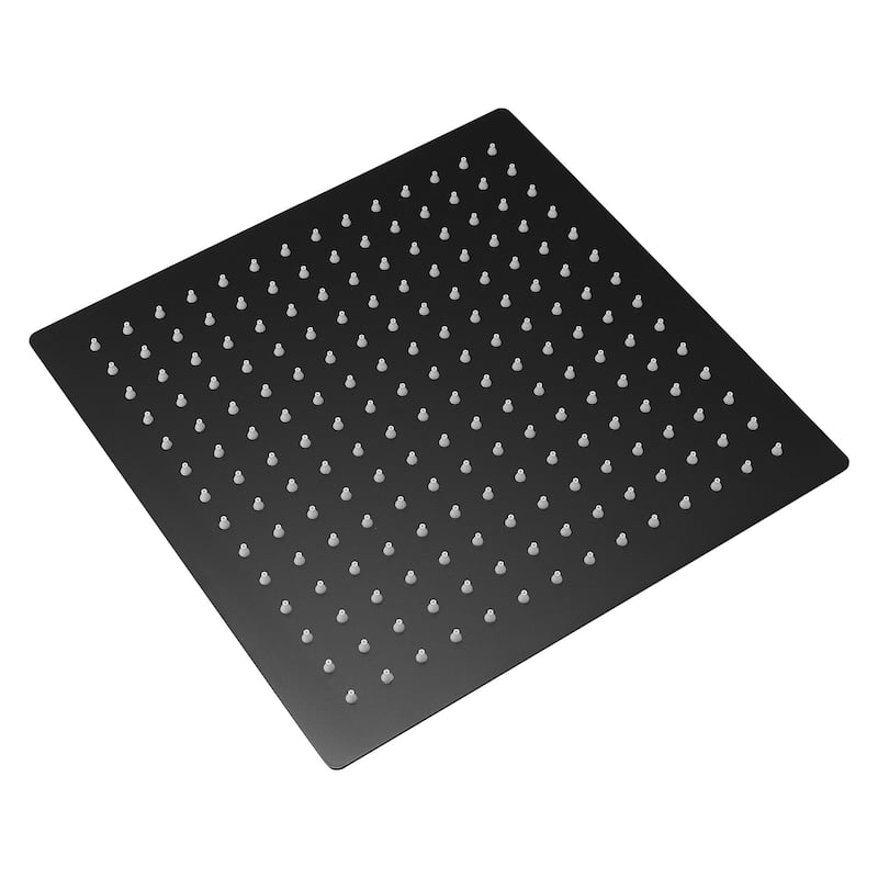 Solid Square Rainfall Shower Head in Black