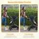preview thumbnail 12 of 20, 2-in-1 Convertible Baby Stroller,Foldable Pushchair for Newborns with Reversible High Landscape Bassinet, Adjustable Canopy