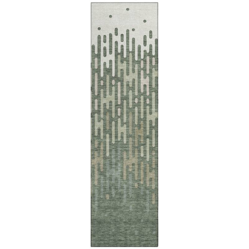 Machine Washable Indoor/ Outdoor Modern Kingman Chantille Rug