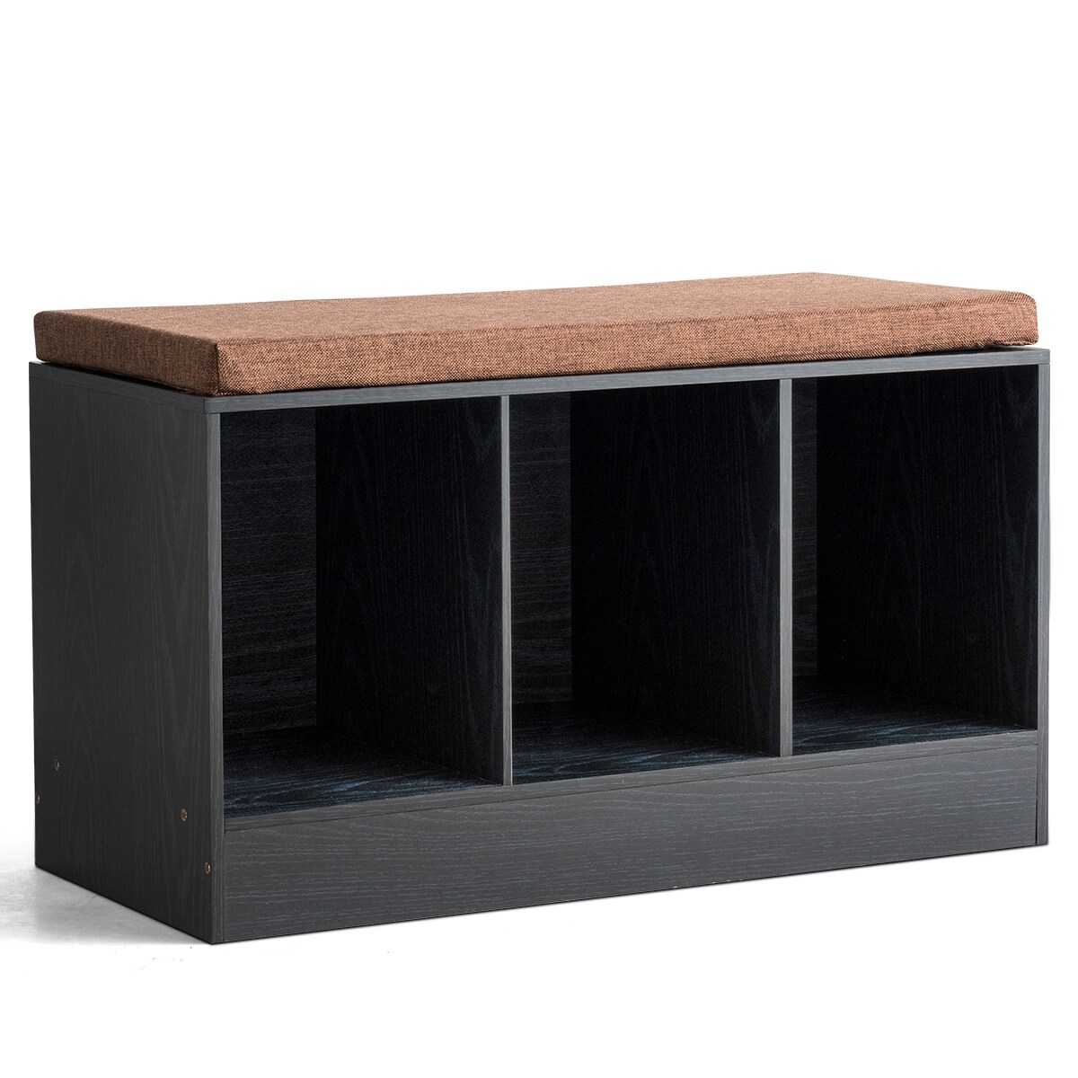 Shop Costway 3 Cube Storage Box Organizer Shoe Bench W Padded
