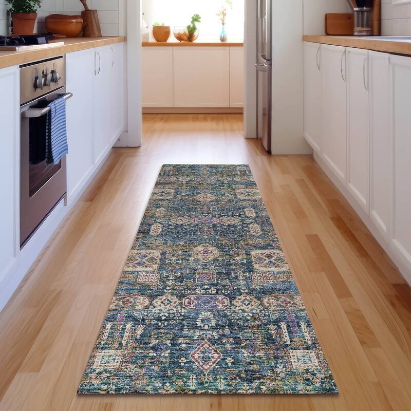 Premium Washable Super Soft Traditional Persian Mayfield Rug - Green - 2' 3" x 7' 6" - Runner