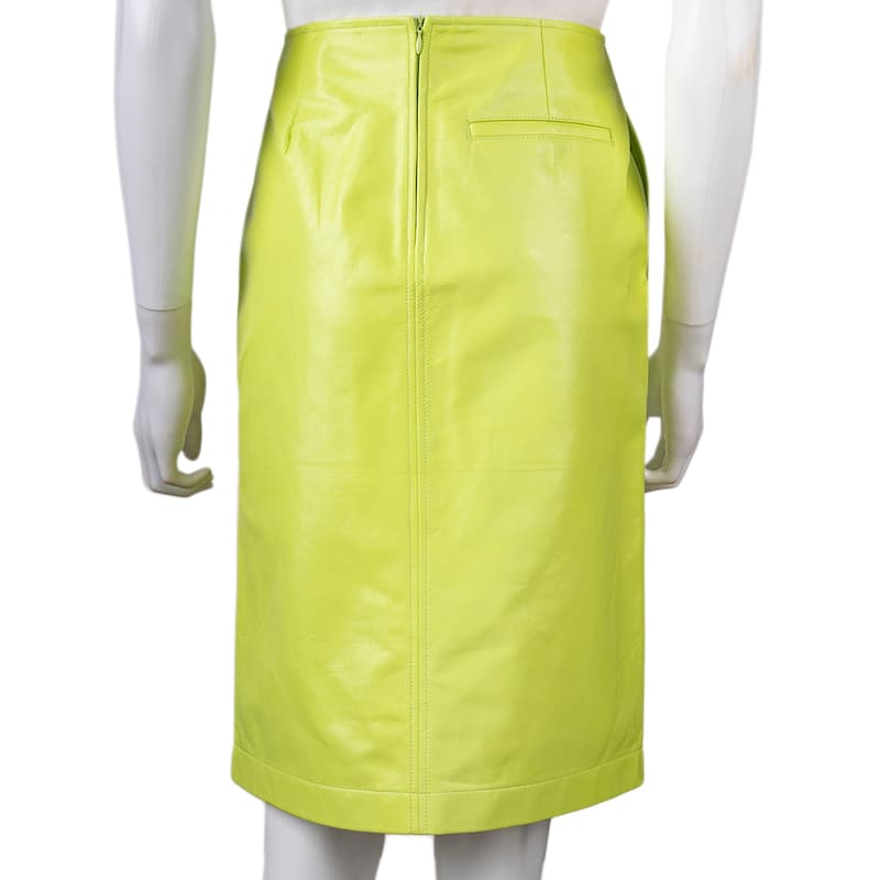Bottega Veneta Shiny Textured Leather Skirt