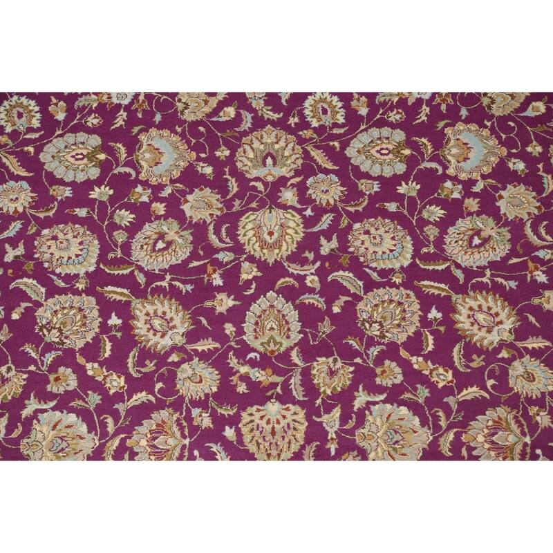 Wool/ Silk Vegetable Dye Floral Oriental Tabriz Area Rug Hand-knotted - 8'1" x 10'4"