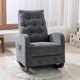 preview thumbnail 37 of 42, Roomfitters High Back Rocking Chair Nursery Chair, Comfortable Rocker Fabric Padded Seat, Modern High Back Armchair, Beige