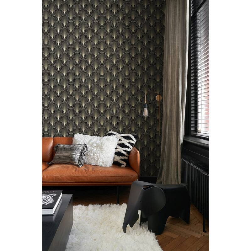 ESTA Home Lempicka Black Art Deco Motif Wallpaper
