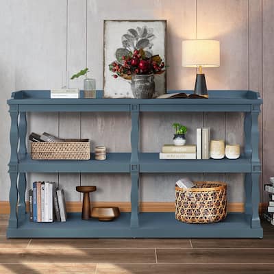 Console Table with 3-Tier Open Storage Spaces