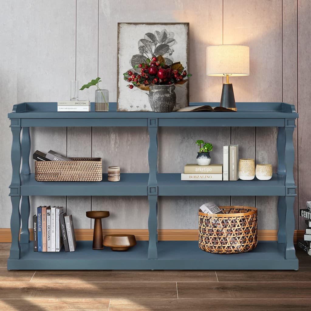 Console Table with 3-Tier Open Storage Spaces