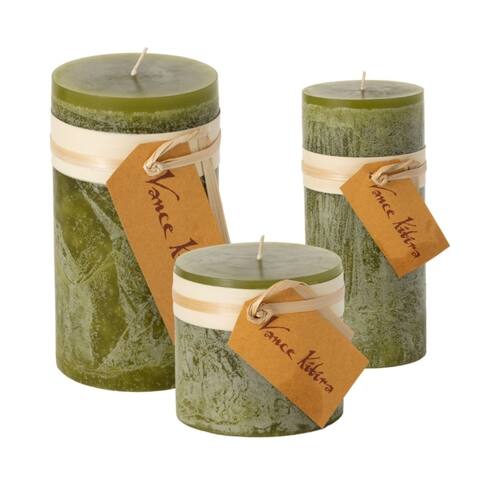 Moss Timber Pillar Candles Kit - Set of 3
