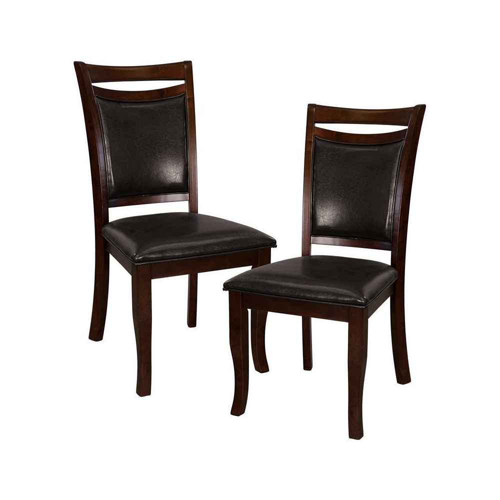 Set of 2 Traditional Wood Dining Room Side Chairs Dark Cherry 1 7x 31
