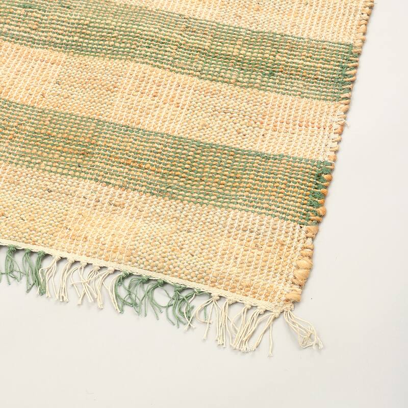 Area Rug, Jute Rug, Durable Green Plaid Rug, 8X10 ft - 8' x 10'