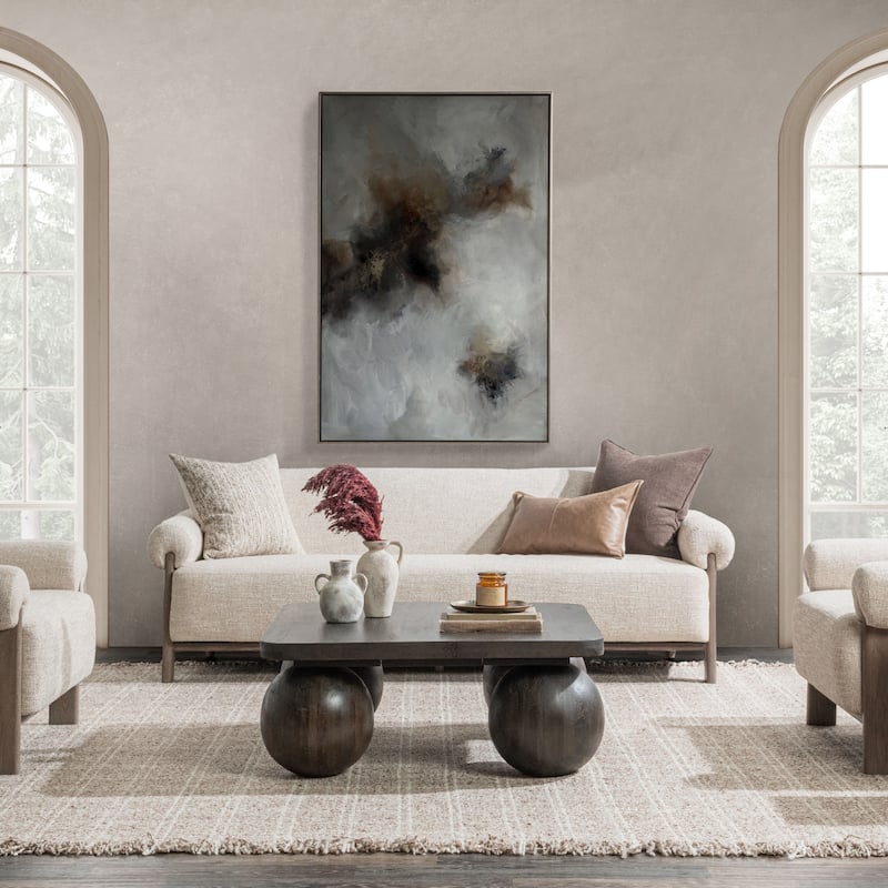 Classic Home Malia Upholstered Fabric Sofa - Latte