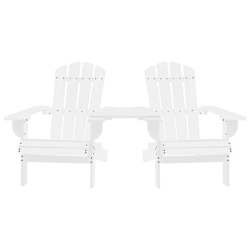 Adirondack Garden Chair, White Solid Fir Wood Frame, Slatted Panels