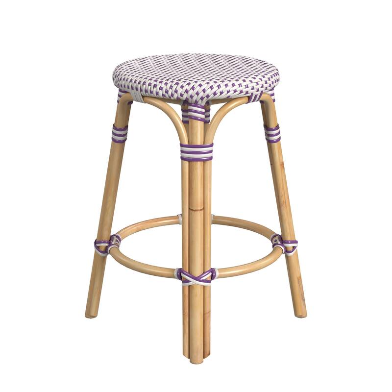 Tobias 24" Rattan Round Counter Stool