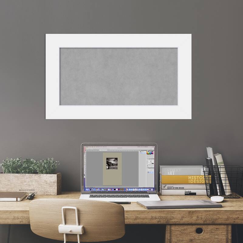 Amanti Art Corvino White Framed Magnetic Board