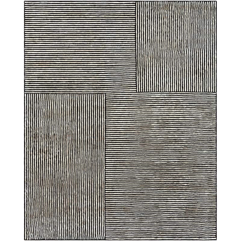 Livabliss Quartz Minimalist Stripe Hand Tufted Area Rug