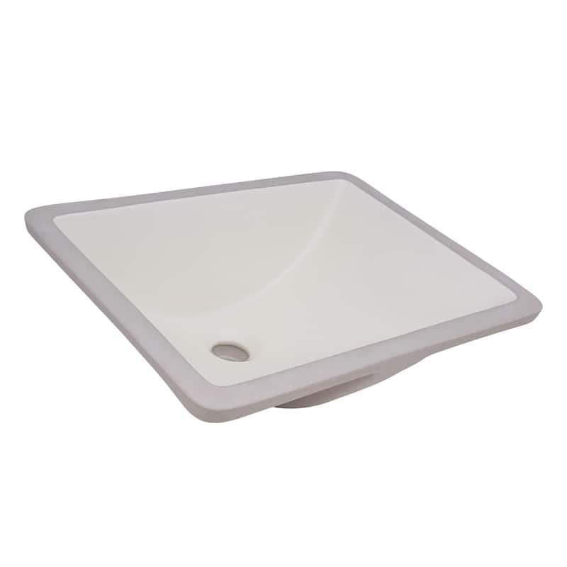 Ruvati 16 x 11-3/4 inch Undermount Bathroom Vanity Sink Biscuit Porcelain Ceramic - RVB0718BC