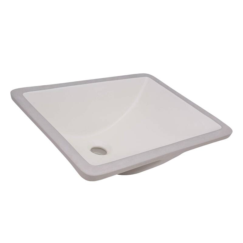 Ruvati 18 x 12-3/4 inch Undermount Bathroom Sink Biscuit Porcelain Ceramic with Overflow - RVB0720BC