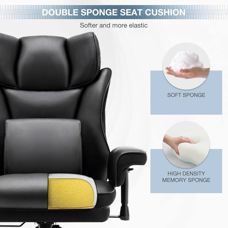 High Back Office Chair,with Adjustable Padded Armrest and Massage Lumbar Support, Adjustable Height Chair