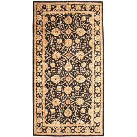 Hand-knotted Chobi Finest Black Wool Rug