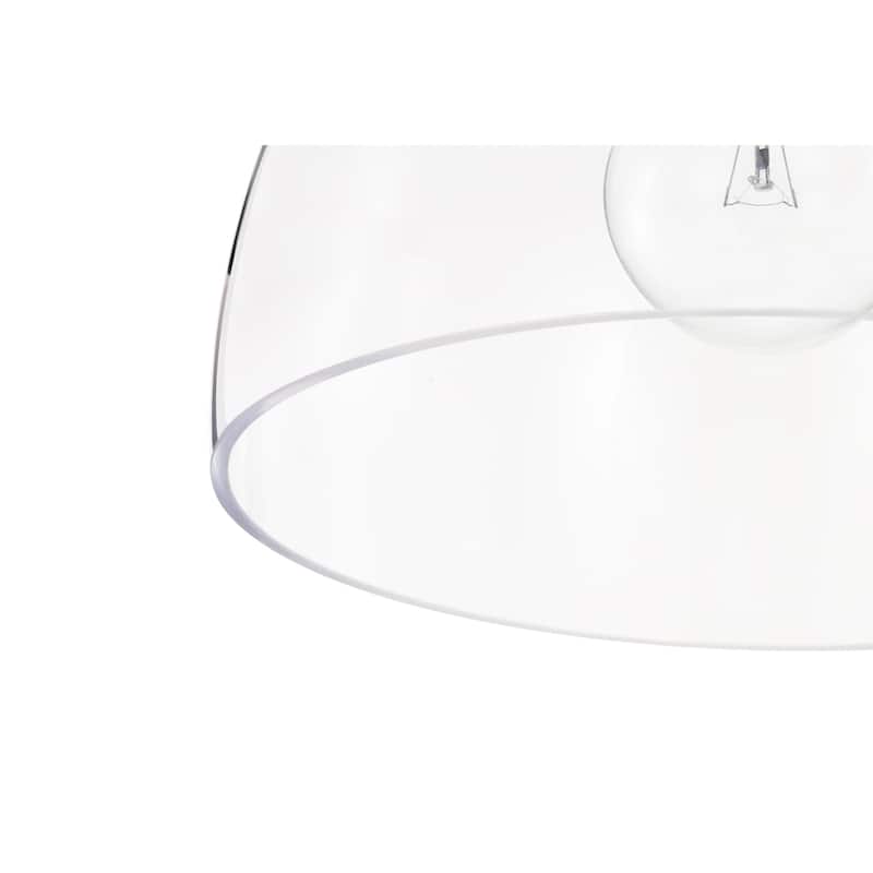 Matte Black 1-Light 10 Inch Bowl Shaped Clear Glass Pendant