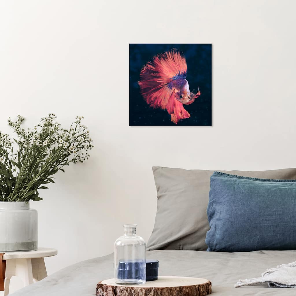 Wynwood Studio Canvas Animals Dressed in coral Orange and Modern & Contemporary Wall Art Canvas Print