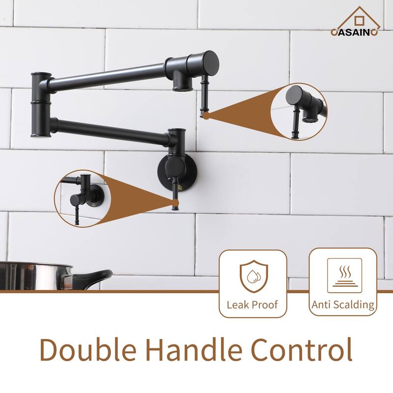 1.8 GPM Wall Mounted Foldable Kitchen Pot Filler