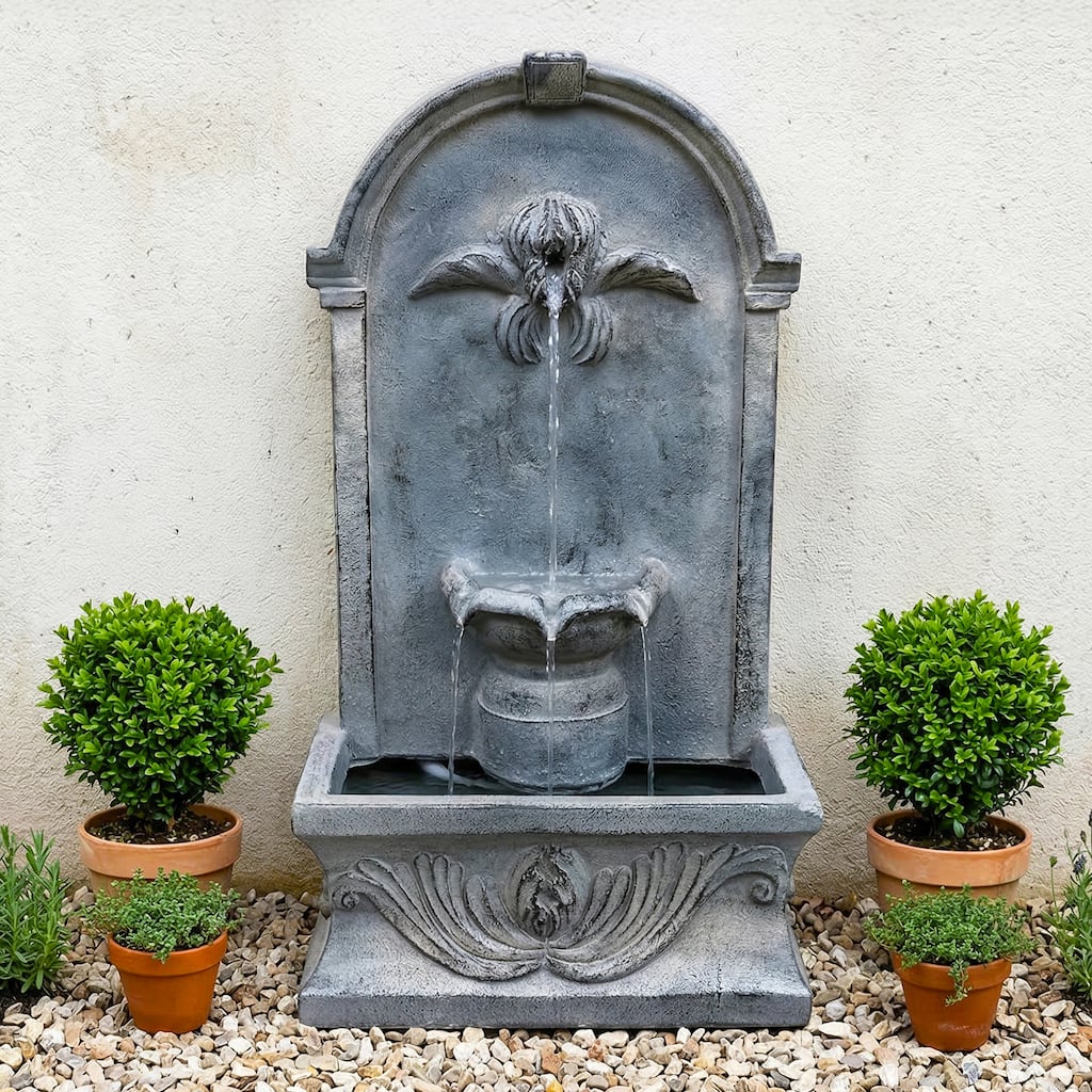 Sunnydaze French-Inspired Outdoor Wall-Mounted Fountain - 28"