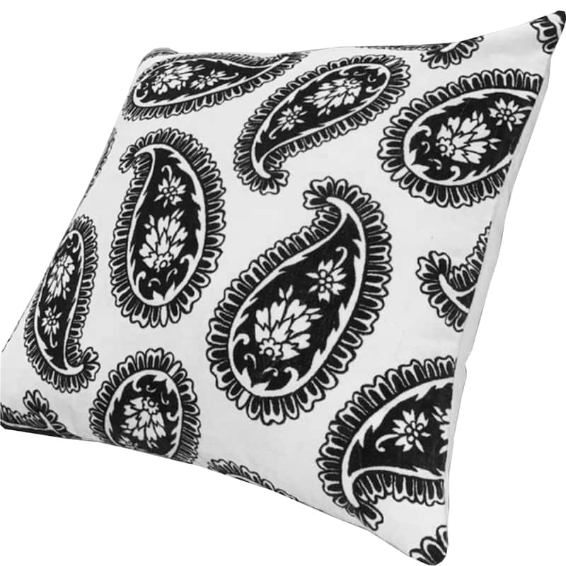 20 x 20 Square Accent Throw Pillow, With Filler, Black, White, Soft ...