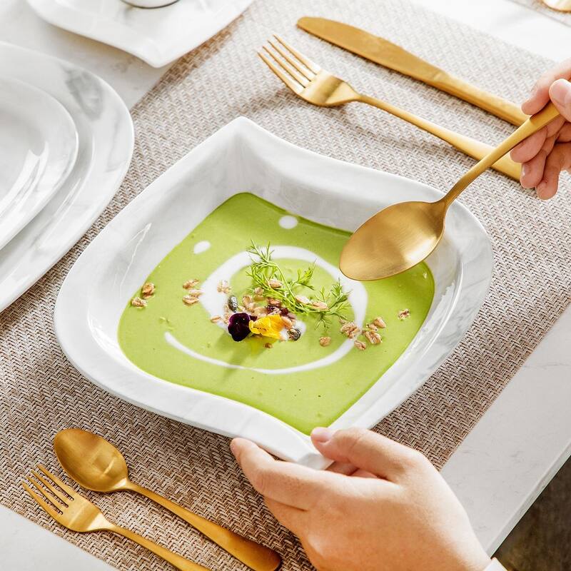 MALACASA Elvira 60-Piece Porcelain Dinnerware Set (Service for 12)